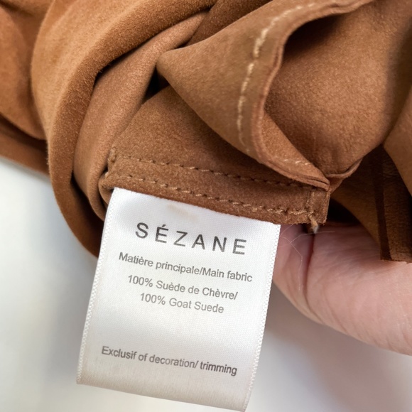 EUC Sezane Cinnamon Brown Suede Shorts Size 38 Small - Picture 4 of 4